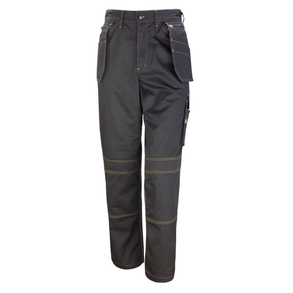Result Unisex Work-Guard Lite X-Over Holster Workwear Trousers / Black